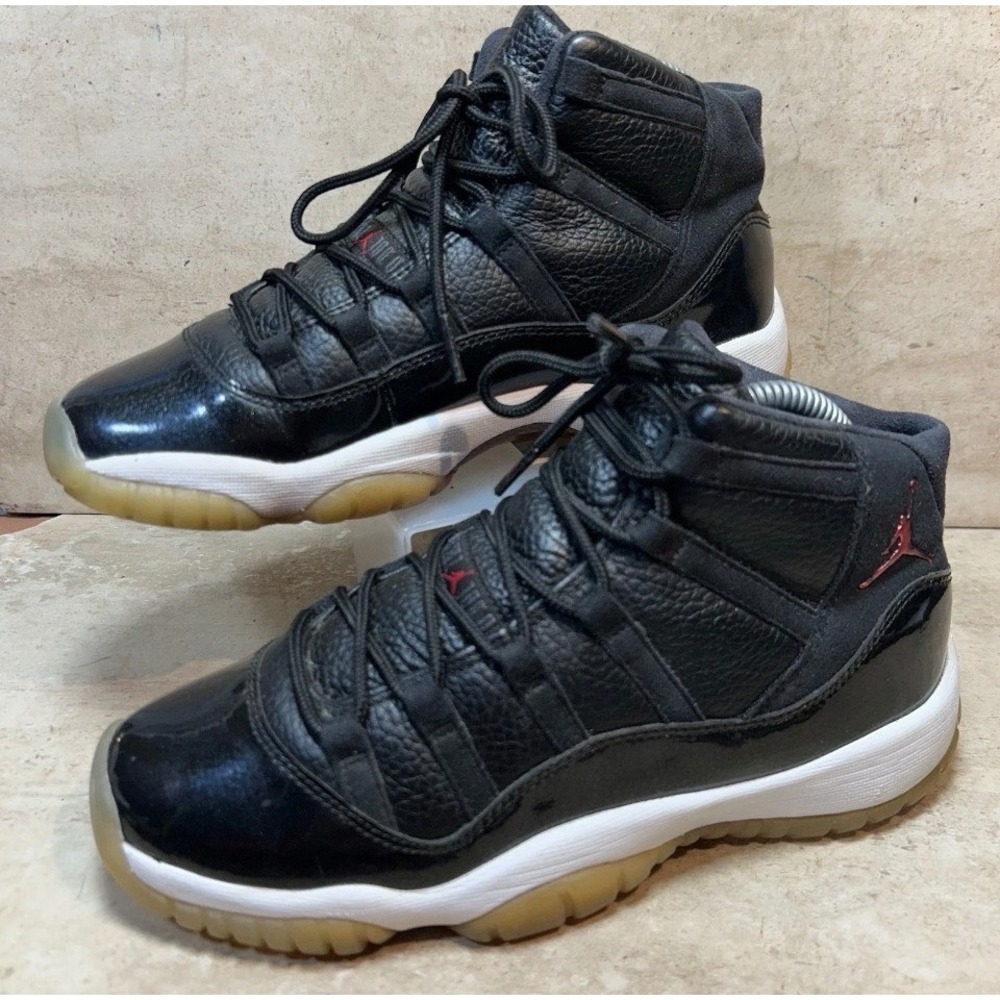 Air Jordan 11 Retro 72-10 Black Gym Red‎ White 378038-002 Mens 6Y Sneakers
